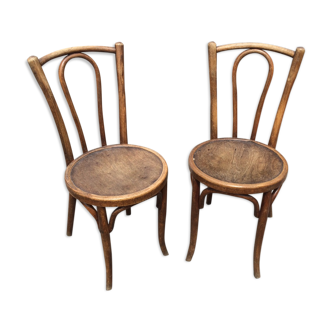 Pair of old Baumann bistro chairs in curved wood