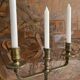 Paire de chandeliers 3 branches laiton