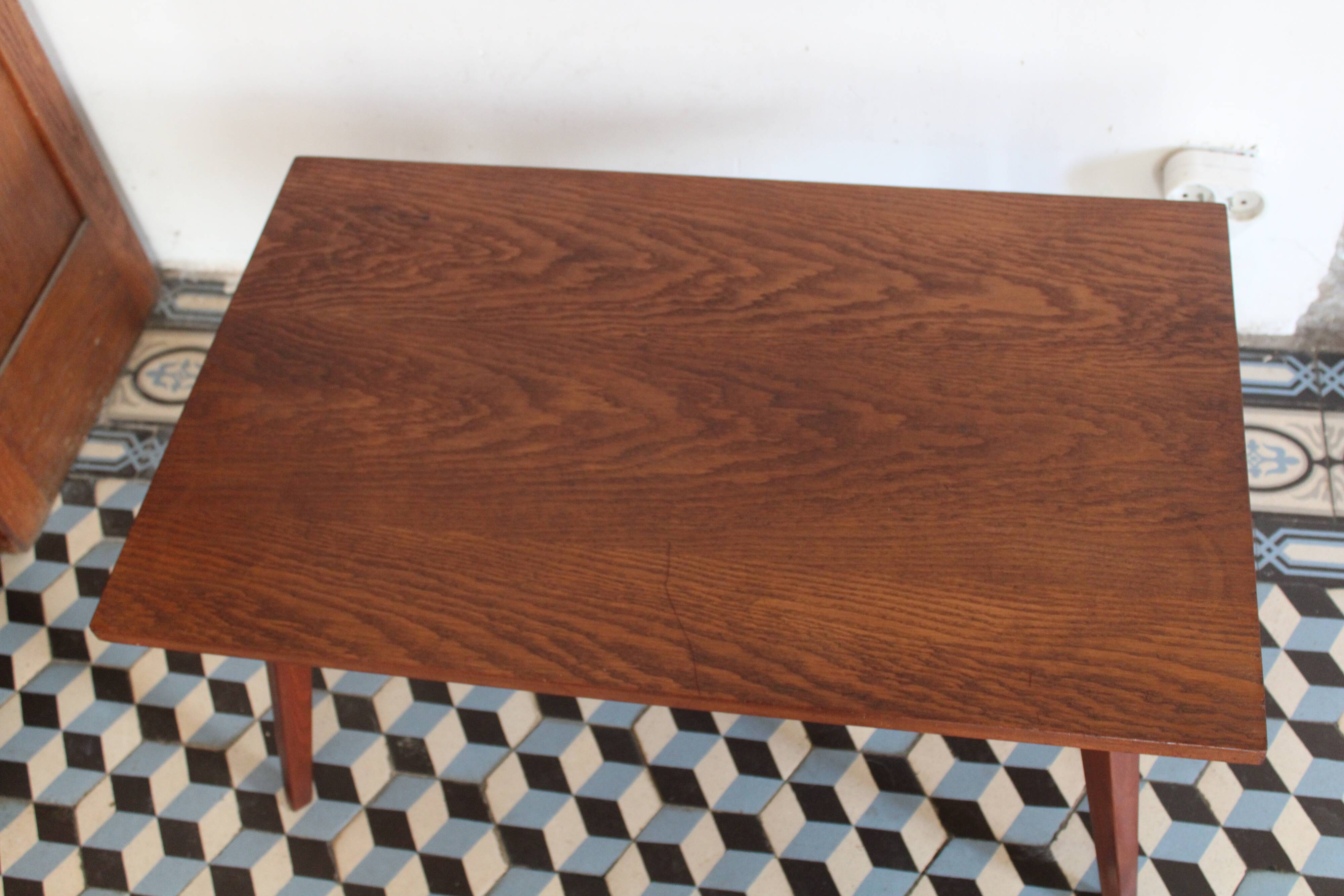 Teak coffee table with compass feet