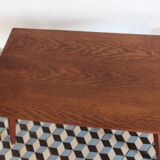 Teak coffee table with compass feet