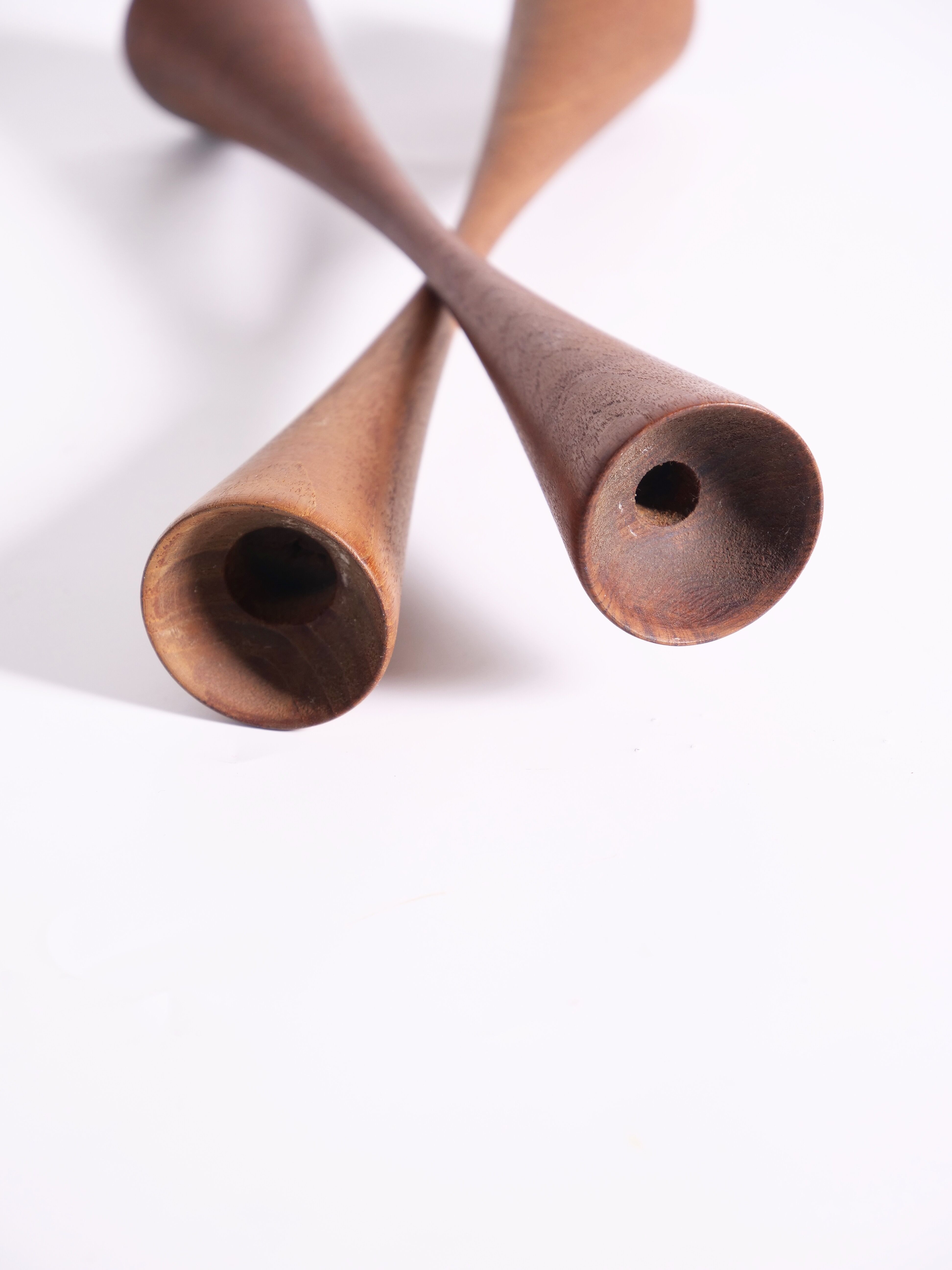 Scandinavian teak candlesticks