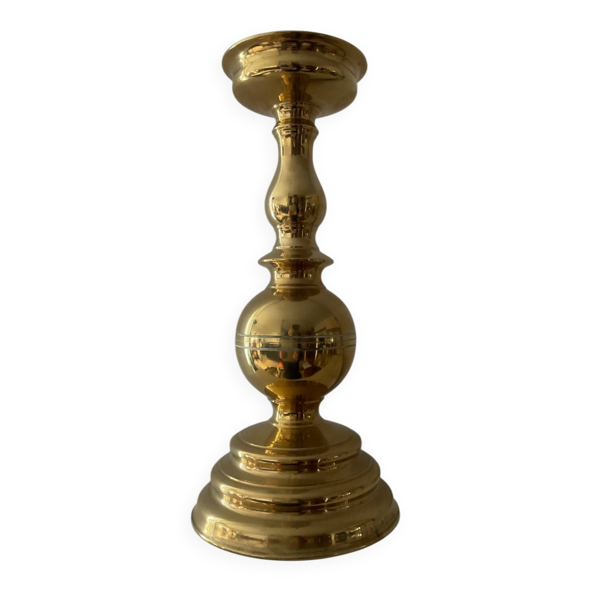 Antique candle holder in solid bronze