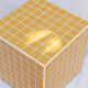 Mustard yellow cube side table 33x33 cm