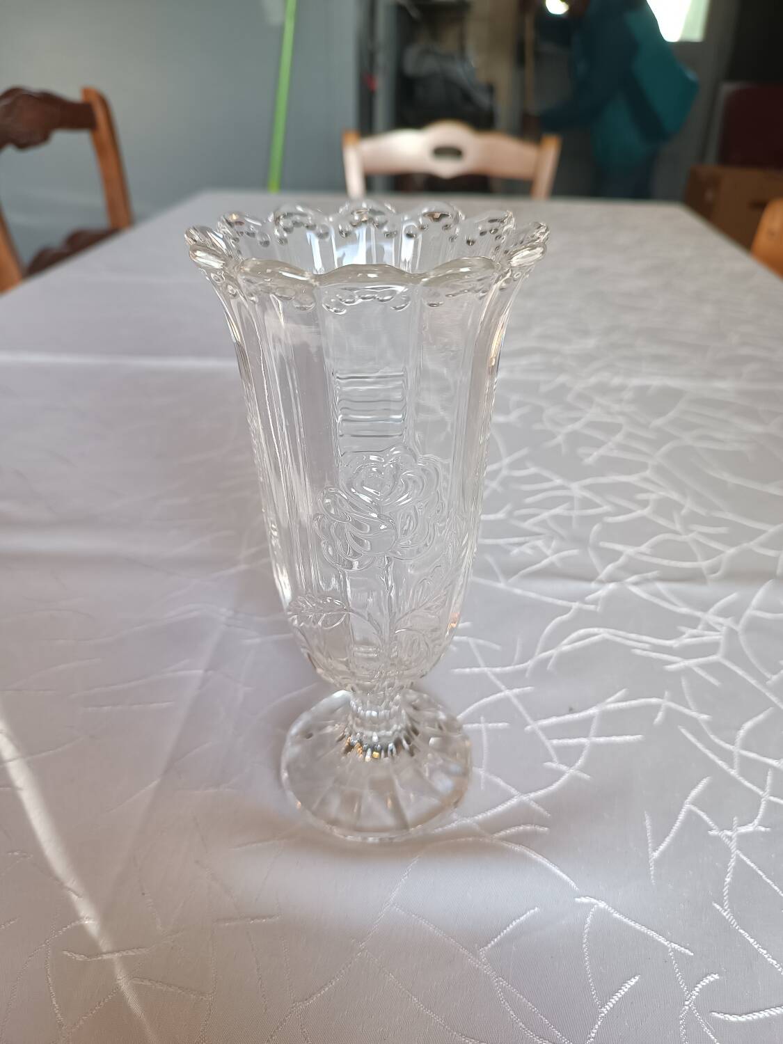 Molded glass vase