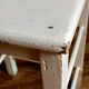 Workshop stool in vintage patinated solid wood