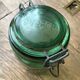 Lot de 3 bocaux et fiole en verre ancien