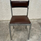 4 vintage leather/iron chairs
