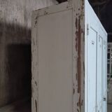 Weathered wooden locker