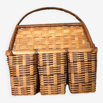 Panier en rotin vintage à suspendre