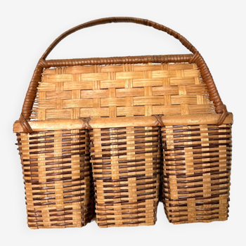 Vintage rattan basket to hang