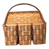 Vintage rattan hanging basket