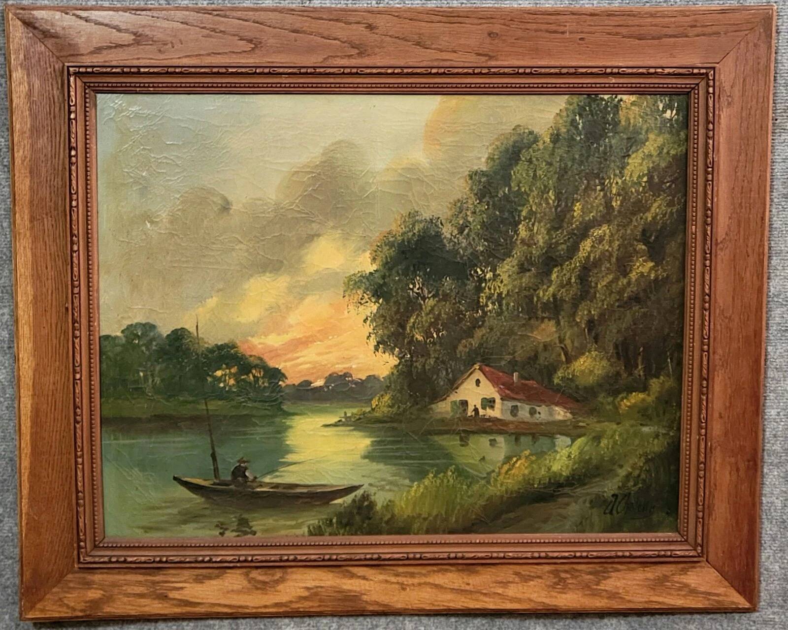 Julien Chatelin: large oil painting on canvas circa 1880