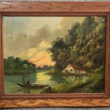 Julien Chatelin: large oil painting on canvas circa 1880