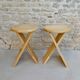 Pair of Adrian Reed wooden folding stools, 70s