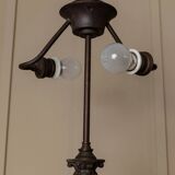 Brown Bronze Metal Table Lamp – Empire 1910s, Italian Design with Animal Motifs, Classic Desk Lamp