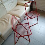 Pair of TED NET Niels GAMMELGAARD red chairs for IKEA