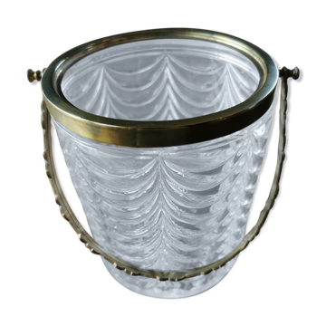 Glass and brass ice bucket in Napoleon style