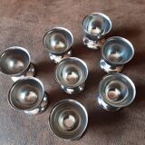 Set of 8 metal egg cups