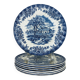 7 Myott The Brook English Ironstone Dessert Plates