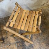 Pair of vintage bamboo fisherman's stools