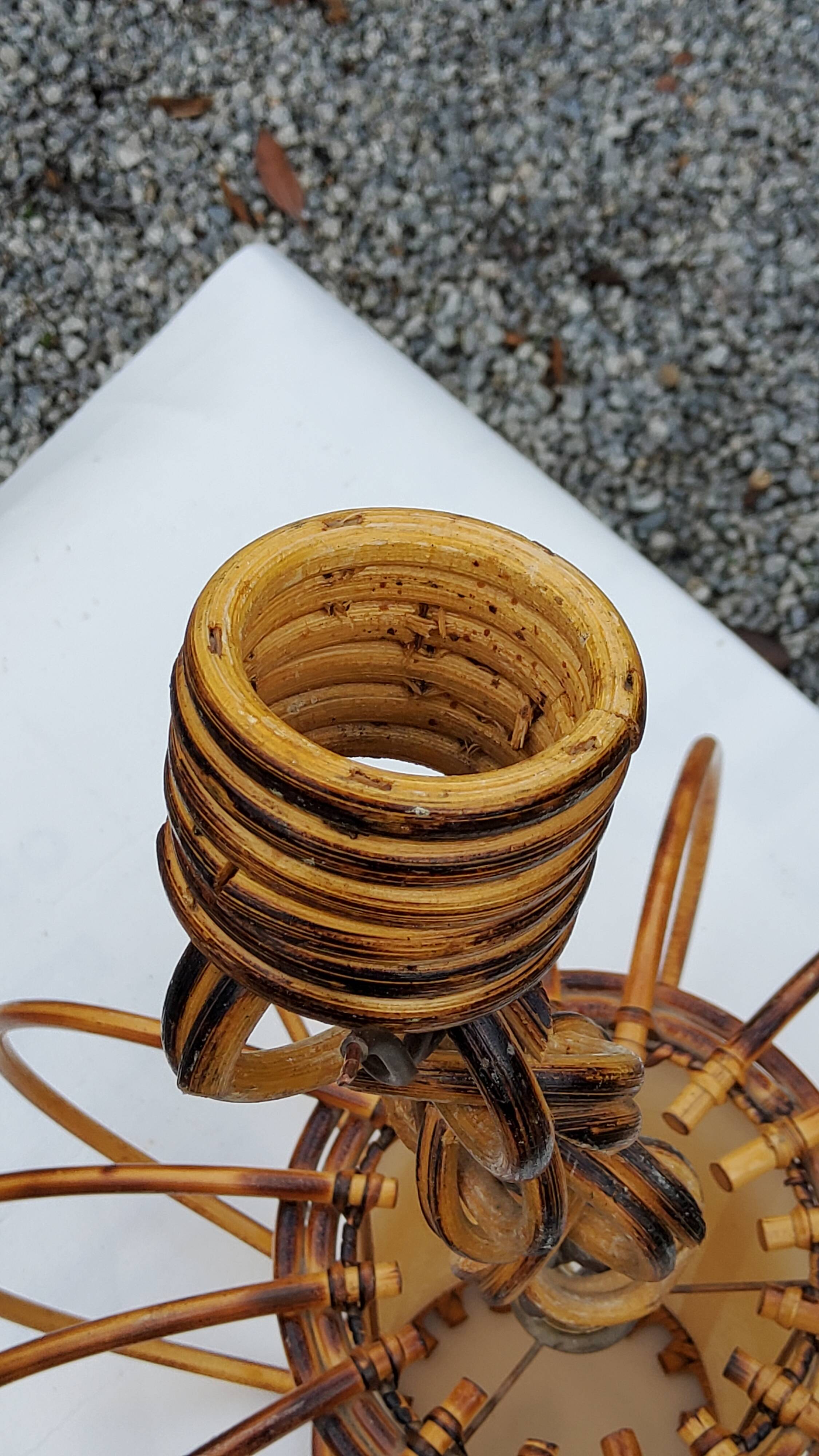 70s rattan pendant light