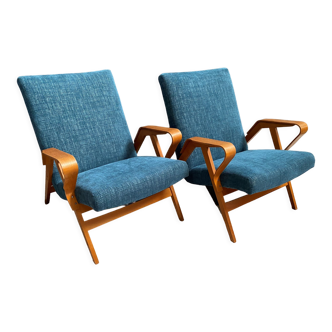 Mid-Century Model 24-23 armchairs by František Jirák for Tatra, 1960s