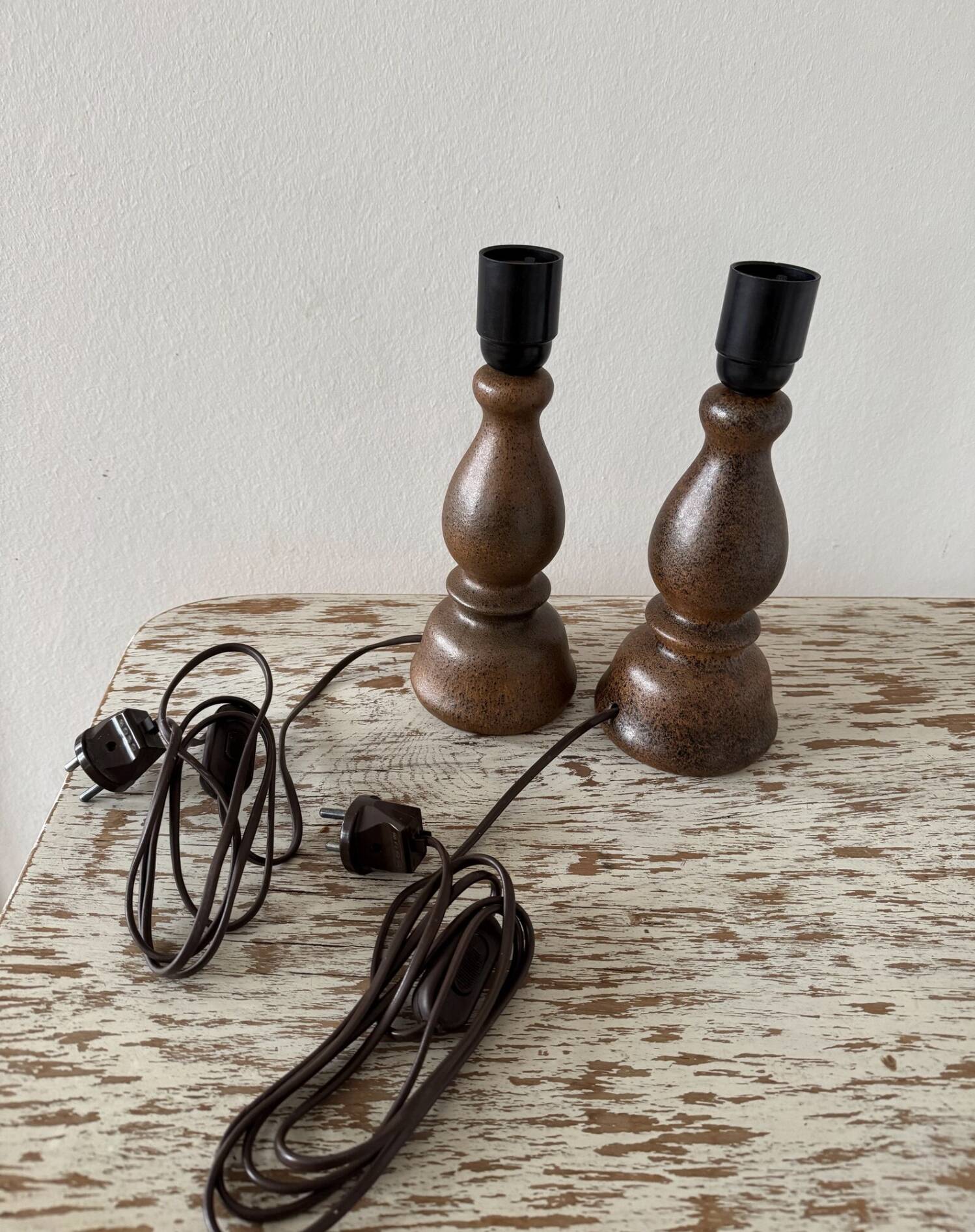Paire de lampes de table bruno karlsson, ego stengods atelje, grès, suède, vi