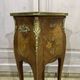 Louis XV style bedside table in rosewood and oak from the 70s with marble top