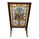 French stained glass fireplace screen L. Guillon, early 1900s
