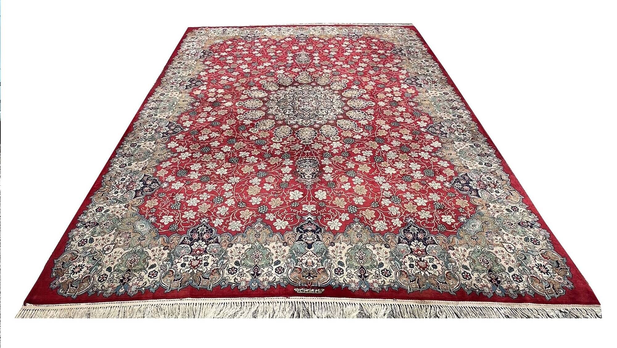 Large Oriental Rug Iran, Kashan Persian - 4.45 x 3.30 Meters - Mid 20th Century: Kork Wool