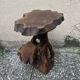 Old bedside table or plant holder vintage wood deco brutalist naturalist