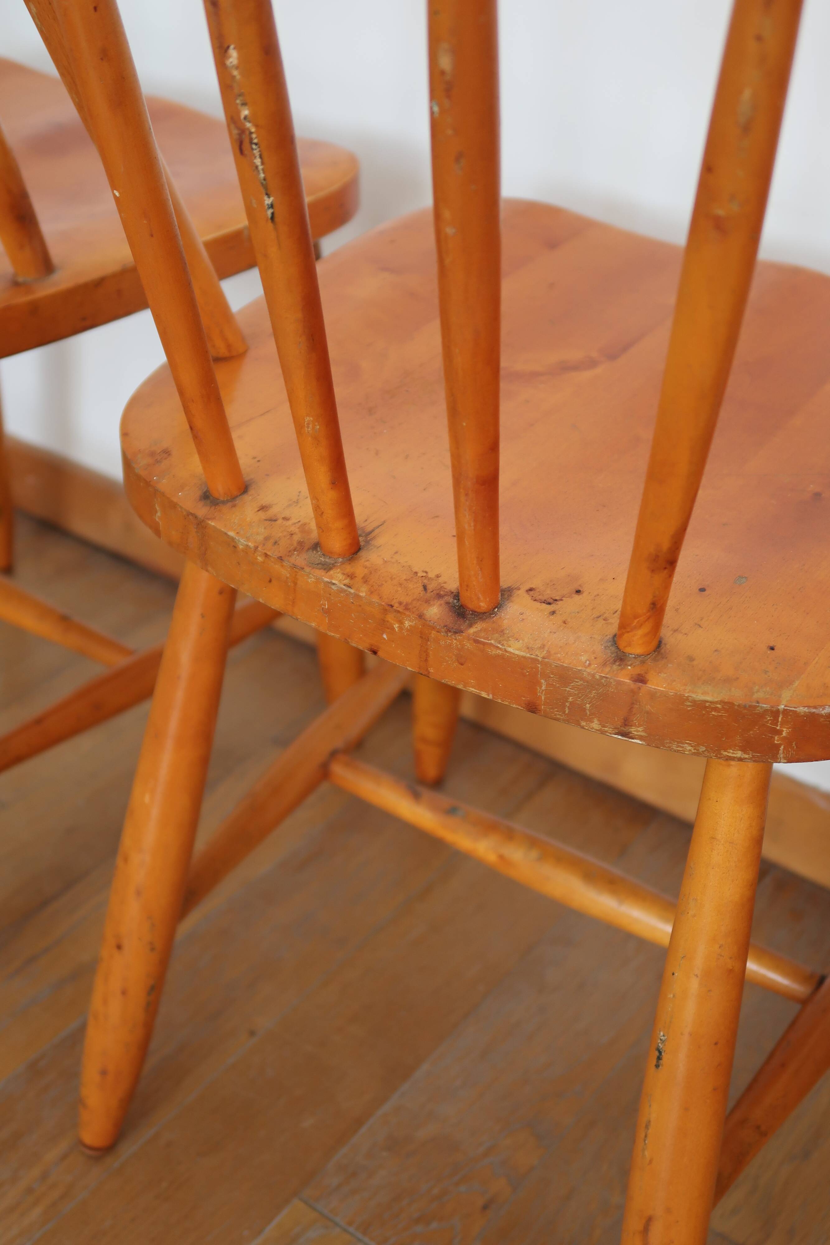 4 Scandinavian beech chairs