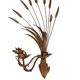 Stunning Italian Gilt Metal Wheat Sheaf candle Wall Sconce 1950s