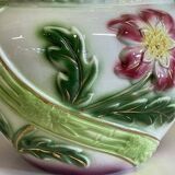 Floral cachepot from the early 20th century in slip