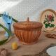 Round box with bamboo lid - vintage
