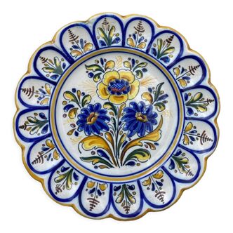 Assiette en grès Toledo ou plat espagnol vintage Talavera