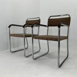 Pair of Bauhaus tubular steel chrome armchairs, 1930s