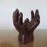 Wooden hand-shaped pocket tray