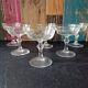 6 champagne coupes, vintage glass coupes