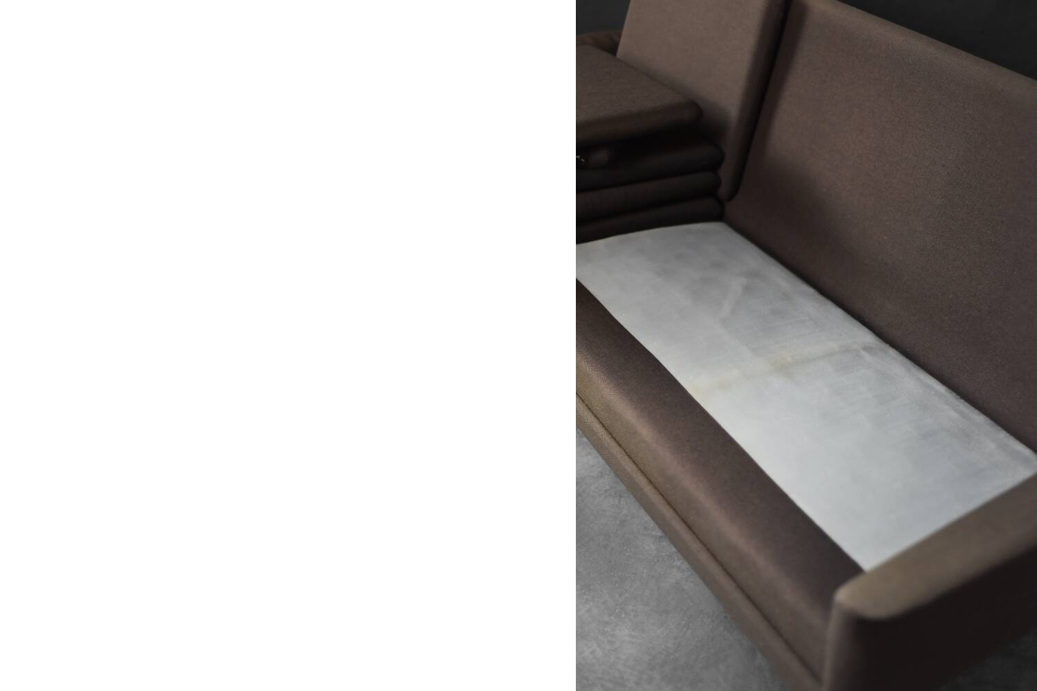 Vintage Mid-Century Danish Modern Brown 3-Seater Sofa by Folke Ohlsson