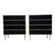 Set of 2 black and white chests of drawers, 1970s