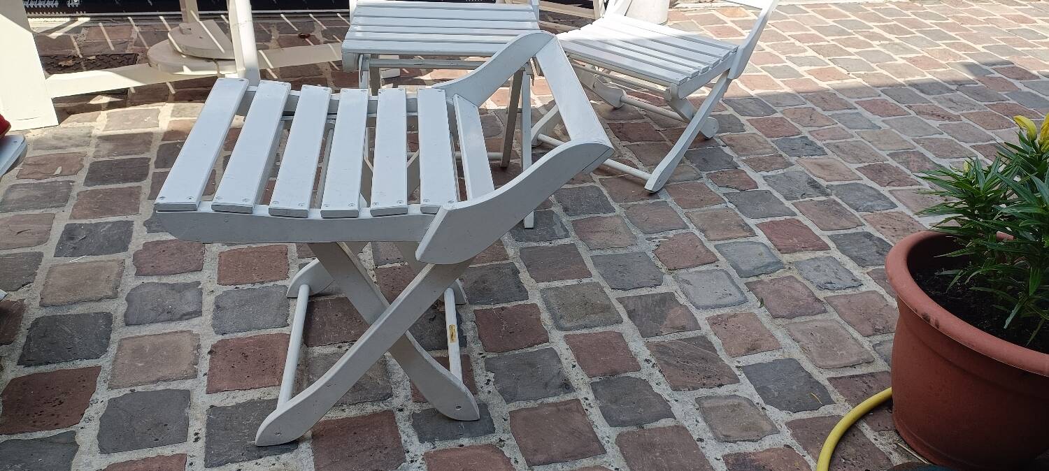 Vintage "triconfort" garden pool lounge