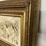 Marble high relief by François Duquesnoy "Putti, garlands and flowers" Paris, 1892