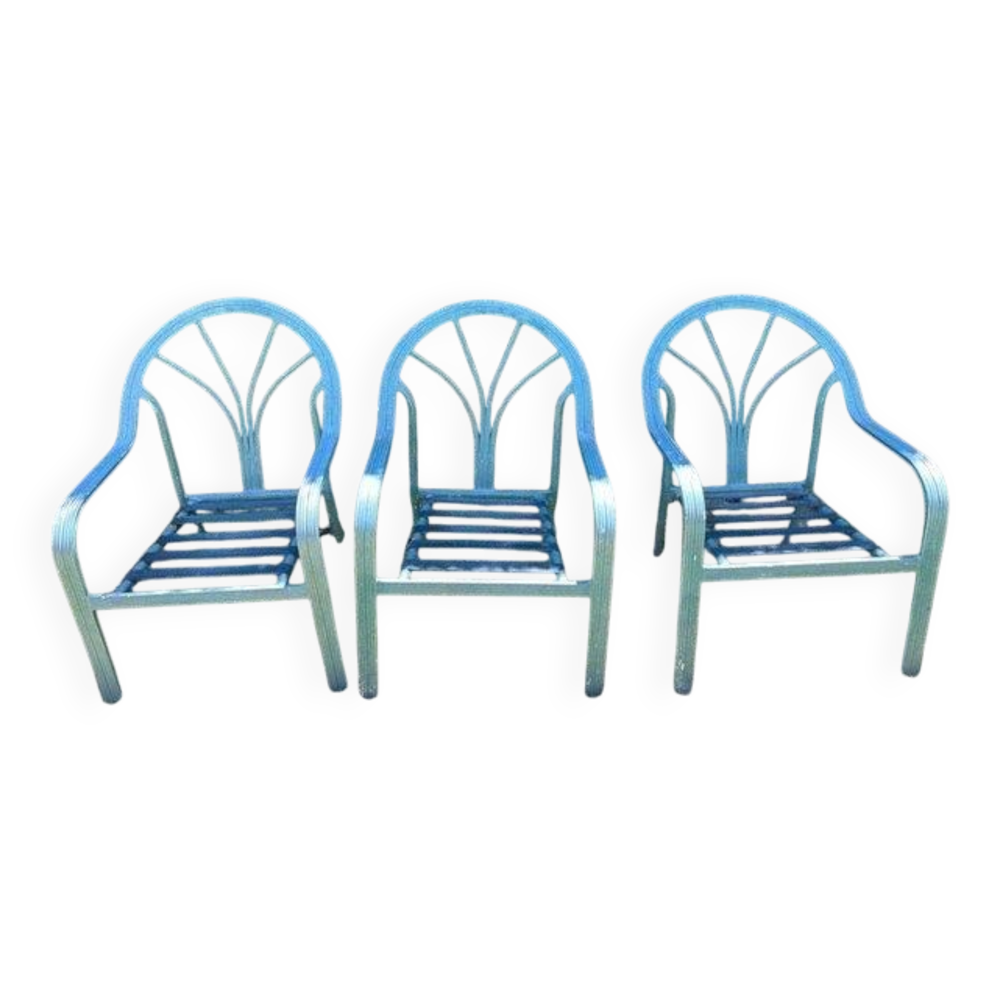 Lot of 3 vintage garden chairs/armchairs
