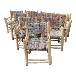 10 fauteuils à dossiers - eucalyptus