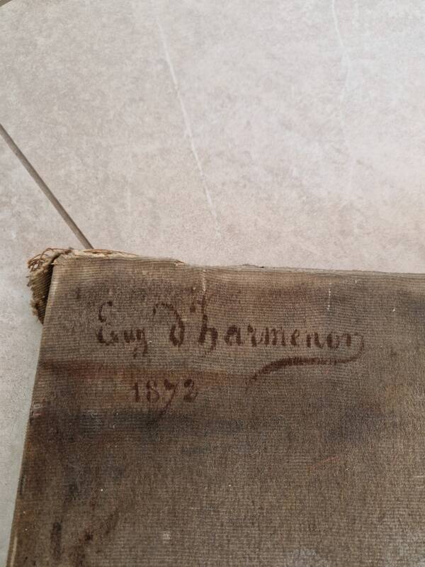 Eugène Scipion d'Harmenon (born in 1825) - Oil on woolen canvas Portrait