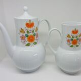 Ensemble cafetiere & pichet vintage « bavaria schirnding » decor fleurs