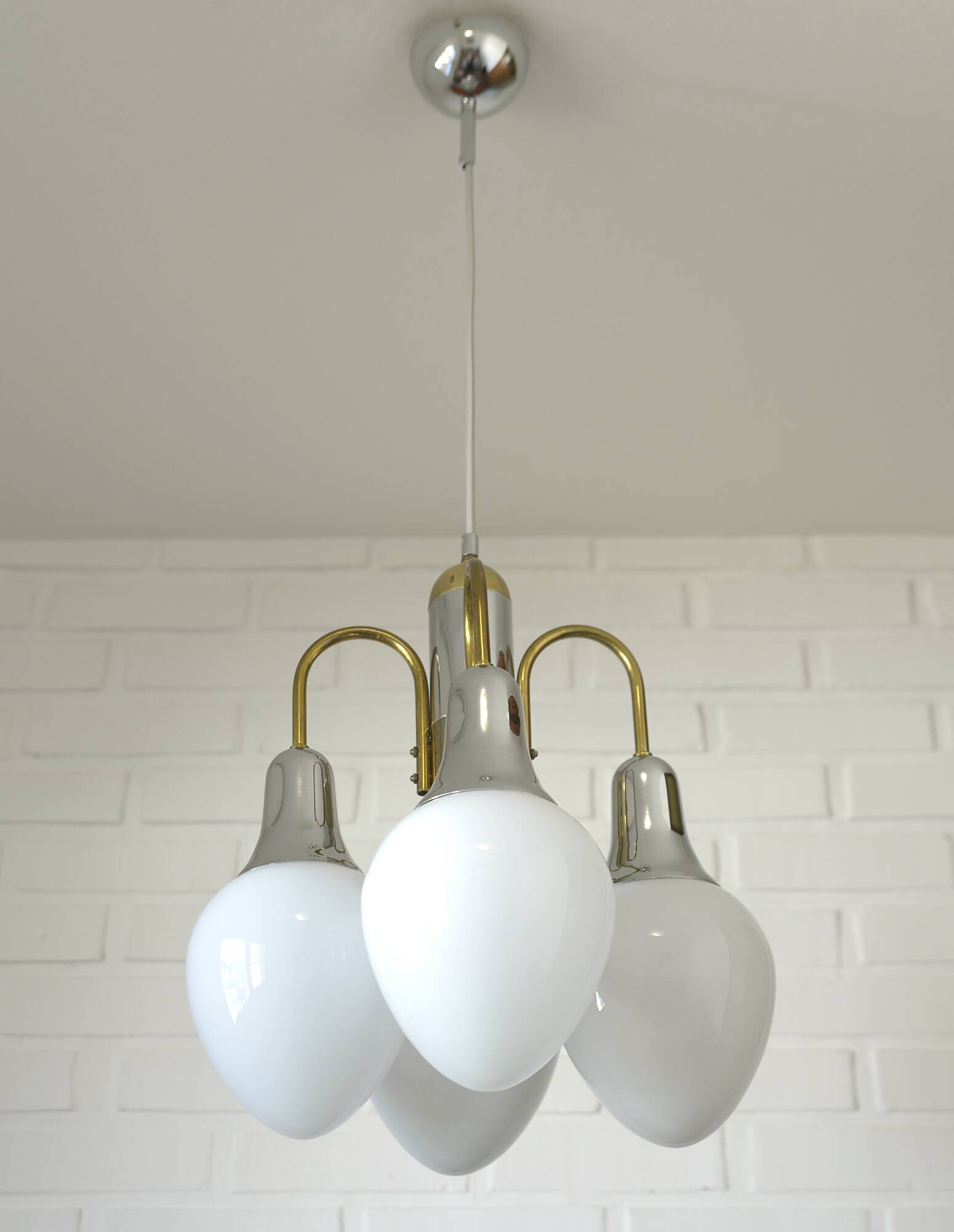 Vintage pendant lamp Art Deco style chandelier  Hanging light 1970s