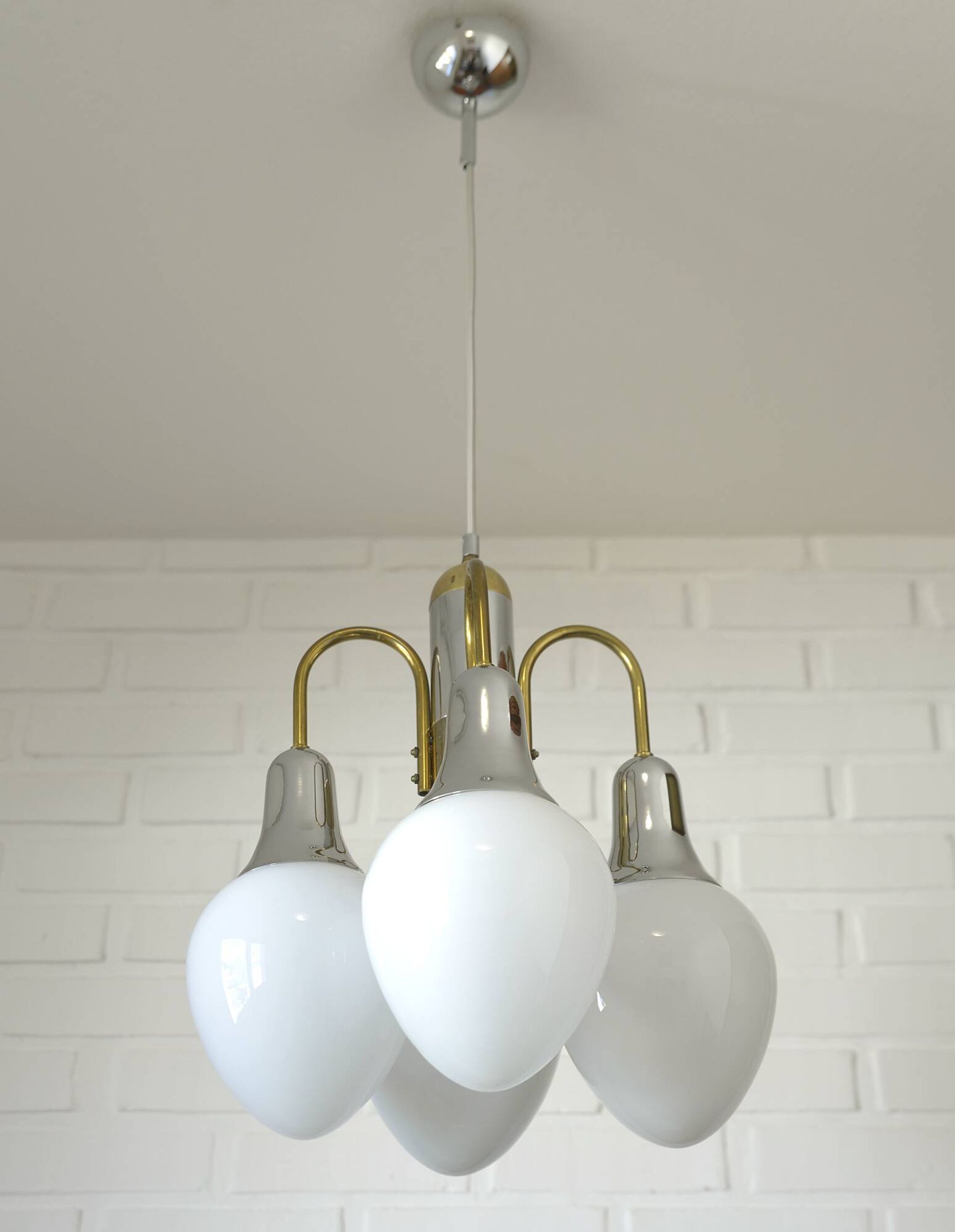 Vintage pendant lamp Art Deco style chandelier  Hanging light 1970s