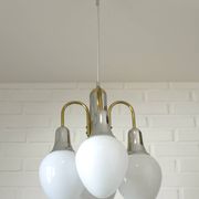 Vintage pendant lamp Art Deco style chandelier  Hanging light 1970s